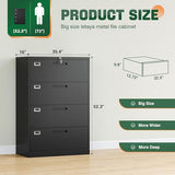 Letaya File Cabinets,4 Drawer Metal Lateral Filing Organization Storage Cabinets with Lock