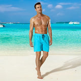 GINGTTO Mens Swim Trunks 5 Inch Stretch Swimsuit for Men Summer Pool Light Blue XS