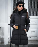 Venustas Women's Long Down Coat with Detachable Faux Fur Hood, Water-Repellent Winter Puffer Parka Jacket