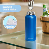 HydroQuin 32oz Keep Cold Water Bottle with Comfort Grip Handle, Gym Water Bottle, Insulated Steel WaterBottle with Wide Mouth, No Straw