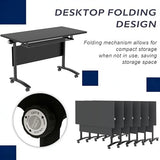 Conference Table, Folding Conference Table with Wheels, Flip Top Mobile Meeting Table for 2-16 Person,