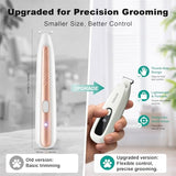 PUKACO Upgraded Mini Dog Paw Trimmer with LED Light, Low Noise Small Pet Hair Trimmer 18mm Wide Curved Blade, 35dB Cordless Waterproof Pet Paw Grooming Clippers for Dogs, Cats, Paws, Ears, Face, Rump