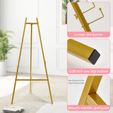 Gold Easel Stand for Sign–Adjustable Floor Heavy Duty Metal Display Easel for Wedding Signs, Art