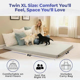 Hazli Matrix AirCell 4 Inch Memory Foam Camping Mattress Pad - Roll Up Mattress for Adults - Portable Cot Sleeping Pad for Camping - Floor Mat or Bed Roll - Twin XL 80’’ X 40’’ X 4’’- Grey