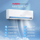 TURBRO 18,000 BTU Ductless Mini Split Inverter AC with Heat Pump 23 SEER2