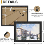 decorUhome Solid Oak Wood 5x7 Picture Frame, Display Pictures 4x6 with Mat or 5x7 without Mat, Wall & Tabletop Display Photo Frame, Black, 1 Pack