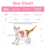 NCMAMA Cat Harness and Leash Set for Walking Escape Proof, Soft Adjustable Kitten Harness Breathable Mesh with Reflective Strips Harness for Kitty Puppy Bunny(Pink,XS)