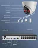 REOLINK 16CH 12MP PoE Security Camera System with 4TB HDD RLK16-1200D8-A | 8pcs H.265 12MP Security PoE Cams