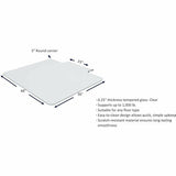 Lorell Tempered Glass Chairmat with Lip, 36" x 48", Clear