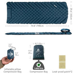 BUERTS Camping Sleeping mat and Inflatable Pillow - Set, Portable, Ultra-Light, Thickened, Quick to inflate in 30s, can be Spliced. Suitable for Backpacking, Hiking, Camping and Other Scenes