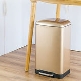 Trash Bin Super Large Capacity Stainless Steel Foot-Operated Trash can Office