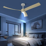 TALOYA 52 Inch Ceiling Fans with Lights Led Remote Control Flush Mount Low Profile, Buzzer ON/Off,3 Blades,Oak