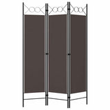 Zexlorith 3-Panel Room Divider, Foldable Fabric Partition Screen, Brown