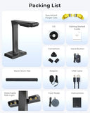 Professional Book Scanner, 38MP Document Camera, Laser Curve-Flatten, USB High Speed Document Scanner