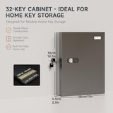 32 Key Lock Box - Wall Mounted Key Cabinet with 3-Digit Combination Lock & Backup Key