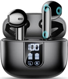 Wireless Earbuds Bluetooth 5.4 In Ear Buds 6 Mic ENC Noise Cancelling Clear Calls, Deep Bass HiFi Stereo Sound Earphones for Android iOS Black