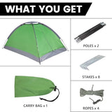 Tree Fox Camping Tent for 2 Person Lightweight Portable Waterproof Easy Set Up Outdoor Tent for Adults Good Choice as Camping Gear for Backpacking and Hiking Green