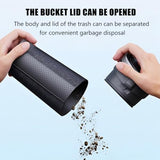 Sandfren Car Trash Can, Leakproof Mini Automotive Garbage Bin Side Door Cup Holder Dustbin with Lid (Black/Silver)