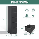 FLIXELIO 5 Drawer File Cabinet with Lock,Metal File Cabinet for Home Office