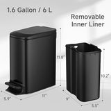 TIPGO Slim Bathroom Trash Can with Lid Soft Close