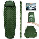 QEZER Ultralight Backpacking Sleeping Pad for Camping, with Inflatable Neck Camping Pillow, Lightweight Inflatable Sleeping Pad for Adults, Portable for Hiking, Car Travel - Durable & Comfortable