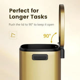 Kitchen Trash Can with Lid Soft Close, 13 Gallon / 50L Stainless Steel Pedal Garbage Can
