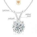 .25ct to 5.00 Carat Round Brilliant Solitaire Lab-Grown Diamond Solitaire Pendant Necklace