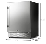 Tylza Outdoor Beverage Refrigerator 24 Inch, Stainless Steel Under Counter Beverage Cooler, 190 Cans Beer Fridge Built-in