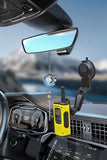 UAYESOK Adjustable Walkie-talkie Car Mount, Speaker Mic Vehicle Holder (Vacuum Suction Cup, Windshield Dashboard Mounting) For HT, 2 way radio, Scanner