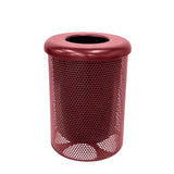 COATEDOUTDOORFURNITURE 32-Gal Trash Can, Burgundy, Flat Top Lid
