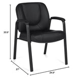 Offices To Go Faux Leather Guest Chair, Black (OTG3915B)