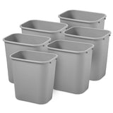 Rubbermaid Commercial Products 6 Pack Resin Wastebasket/Trash Can, 7-Gallon/28-Quart, Gray, Plastic