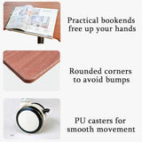 Mobile Podium, Pneumatic Standing Desk, Adjustable Podium Stand, Lectern Portable with Wheels