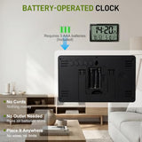 BGYTWEYTD Atomic Clock Alarm Clock with Backlight, 8.7″ Battery Powered Clock Auto DST Self-Setting, Digital Wall Clock with Indoor Temperature Humidity, Snooze for Bedroom Office