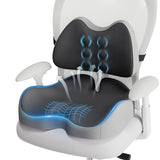 Benazcap X Large Memory Foam Seat Cushion Lumbar Support Pillow for Sciatica & Tailbone Pressure Relief