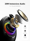 Computer Speakers for Desktop PC, 20W Peak Power Bluetooth 5.4 USB/USB-C Powered PC Speakers with RGB Glow