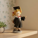 PlentifulHome Graduation Girl Figurine, Resin Graduate Statue, 4.92 Inch