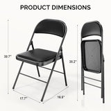 Bonnlo Folding Chair with Comfortable Padded Cushion and Back