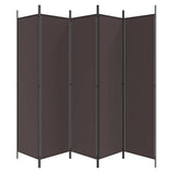 Zexlorith 6-Panel Room Divider, Brown Fabric Partition, 118.1x78.7 in