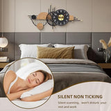 39x19 Inches Modern Large Wall Clocks for Living Room Decor, Silent Non-Ticking Battery Operated Decorative Analog Clock for Bedroom, Office, Kitchen, Entryway - Ideal Gift for Home Decor Lovers