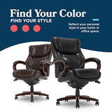 La-Z-Boy® Bellamy Executive Office Chair with Memory Foam Cushions, Real Wood Arms and Swivel Base, Black