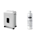 AU1262XA Anti-Jam 12-Sheet Crosscut Paper and CD/Credit Card Shredder, White/Gray & SL16 Professional Grade Synthetic Shredder Oil, 16 Oz Flip-Top Leak Proof Bottle, Synthetic Aurora