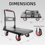 Upgraded Foldable Push Cart Dolly,560 lbs. Capacity Moving Platform Hand Truck