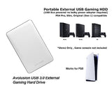 T1 Series 1TB USB 3.0 Portable External Gaming Hard Drive - White