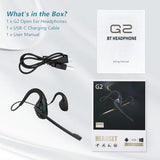Bluetooth Headset with Boom Microphone, Open Ear Headphones w/Noise Canceling Mic