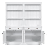 Modern 83.4" Tall Bookcase Suite with LED Light, Doors, Drawers and Open Shelves