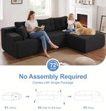 Hobestluk Boneless Couches Modular Sectional Sofa L-Shape Oversized Chaise