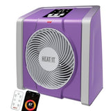 HEATIT Space Heater with Remote for Indoor, Digital Display with Thermostat，Containing Plasma & Ozone, 1-12H Timer,1500W/750W, Electric Space Heater for Office, Bedroom,Violet,10.6"Dx7.0"W x 11.8"H