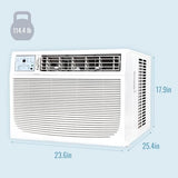 Keystone 18,000 BTU Window Air Conditioner and Dehumidifier, 230V, Window Unit Air Conditioners for Apartment, Living Room, Bedroom, Large Rooms up to 1000 Sq.Ft., Window Air Conditioner with Remote