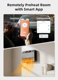 Brightown Smart Wall Heater, 1500W Electric Space Heater for Indoor Use, 5 Optional Modes, Adjustable Thermostat, Remote Control, Energy Efficient Easy-Mount Heater for Bedroom, Works with Alexa, Grey